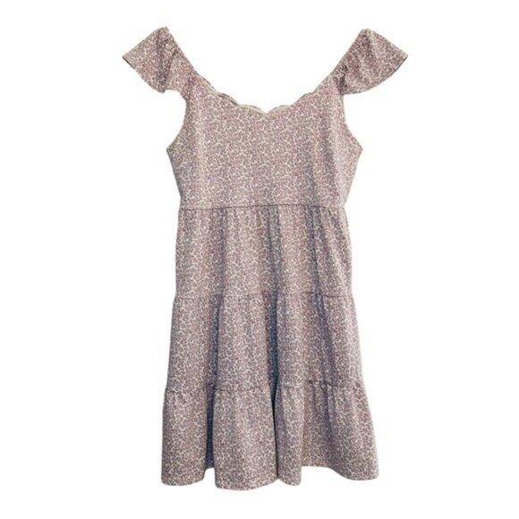 Monteau Los Angeles Scalloped Floral Dress | Pink & White | Size M | NWT - Picture 1 of 11